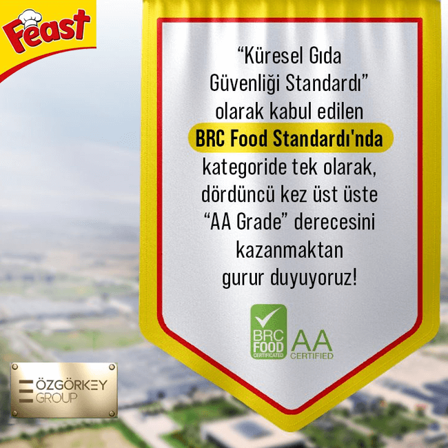 Feast has been awarded AA in BRC certification for the 4th year in a row!